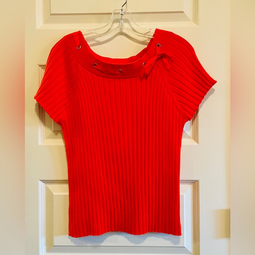 Sag Harbor Orange Sweater Large